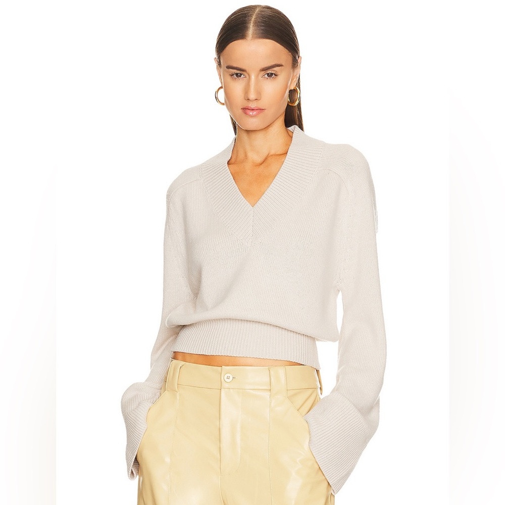 Helsa Cream Sweater w/ Bell Sleeves